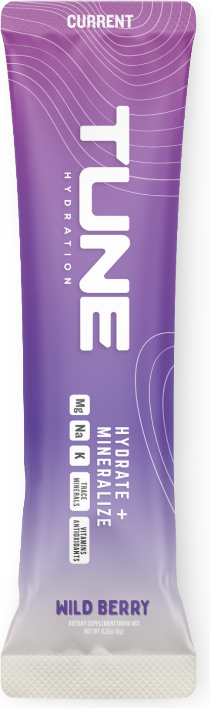 Tune Wild Berry stick pack standing on ice