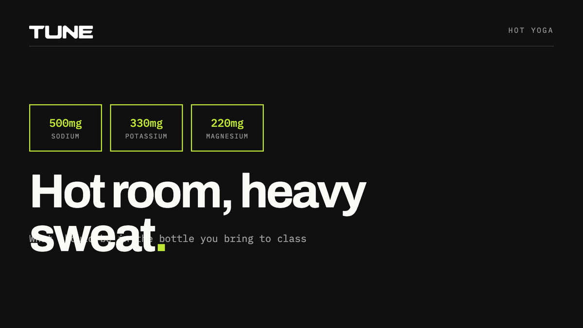 Hot room, heavy sweat