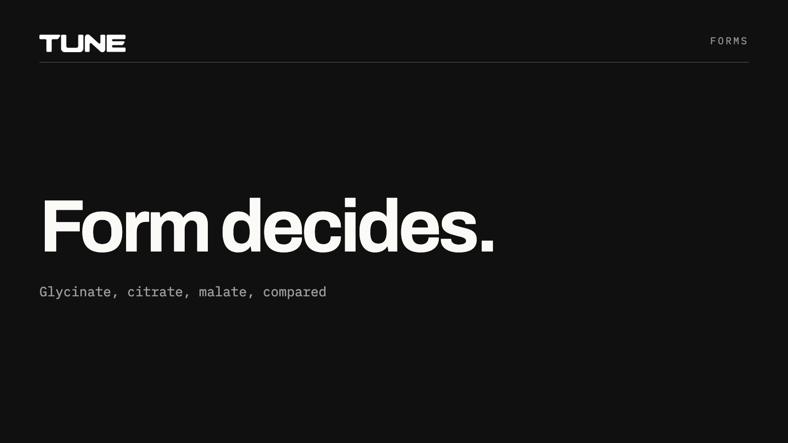 Form decides: glycinate, citrate, malate compared