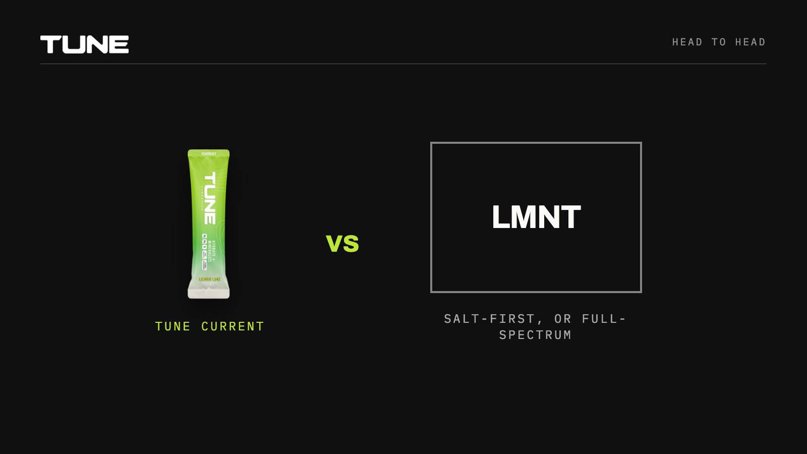 Tune Current vs LMNT, salt-first or full-spectrum