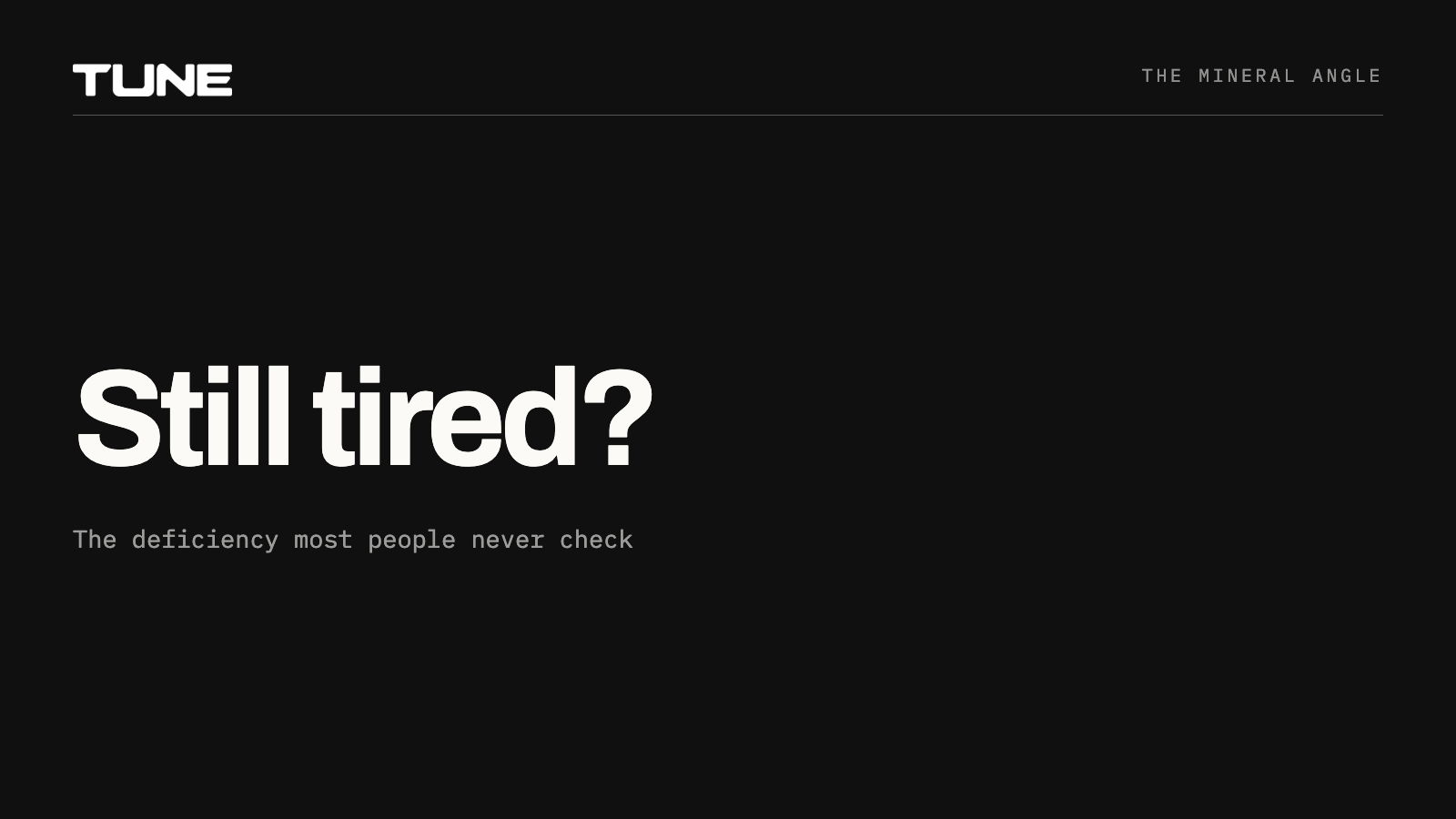 Still tired? The deficiency most people never check