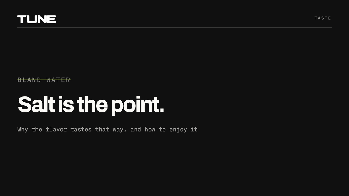 Salt is the point